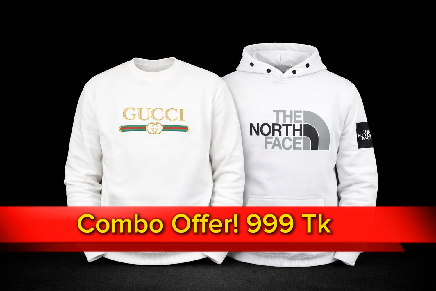Winter Combo - The North Face Hoodie + Gucci Sweatshirt